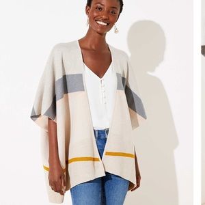 Colorblock Stripe Poncho